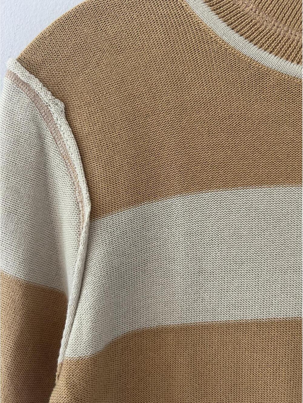 We The Free 100% Cotton Striped Mock Turtle Neck Tee Women’s Size Small - Picture 2 of 8